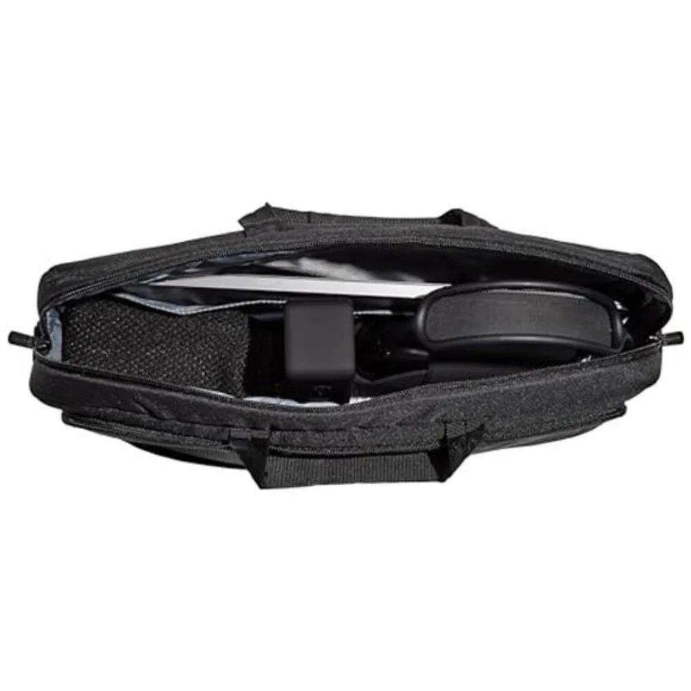 Laptop Shoulder Bag with Compartments, 17.3-inch, Black, Large